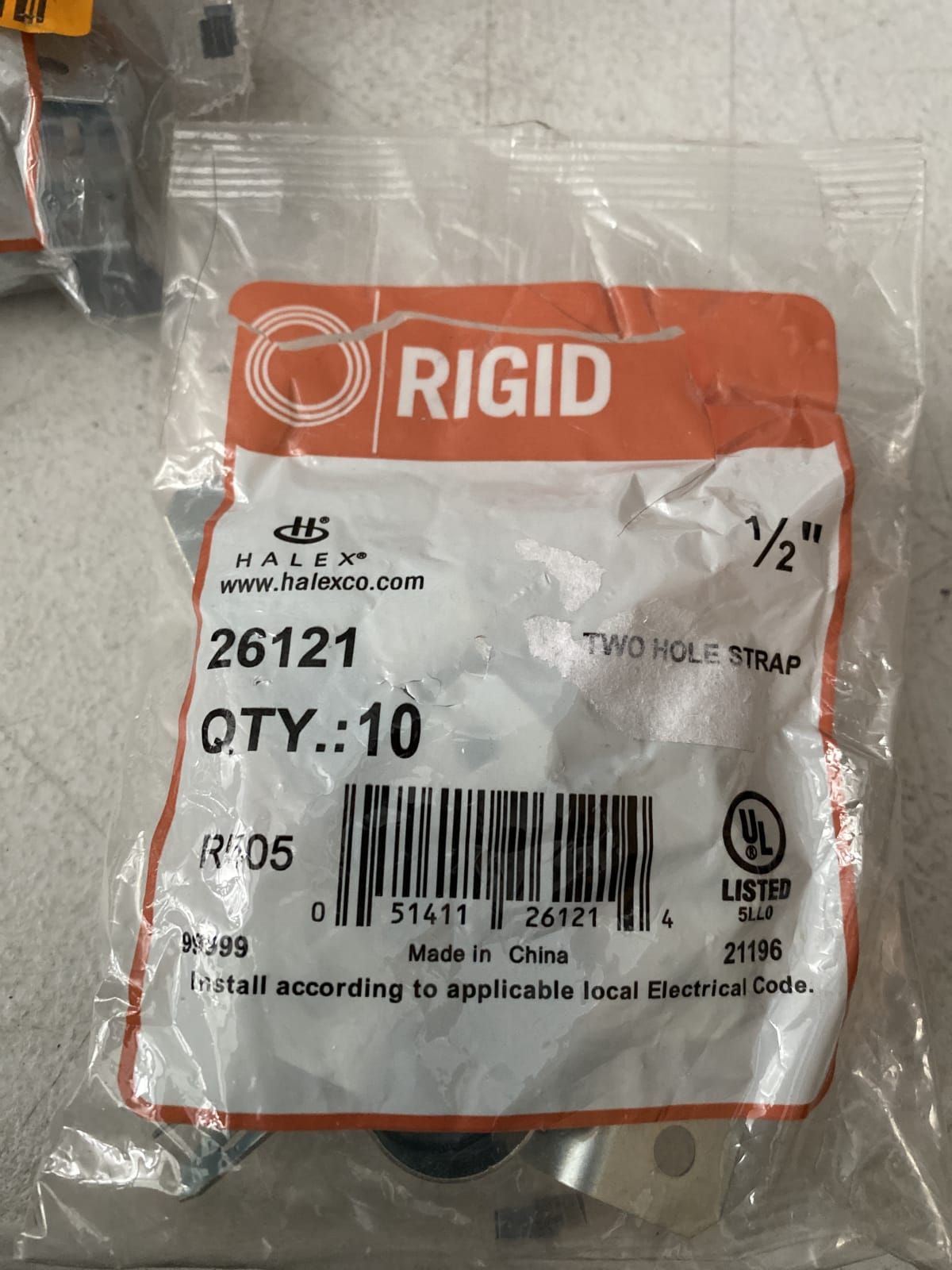 Rigid 1/2" Two Hole Strap - Pack of 10