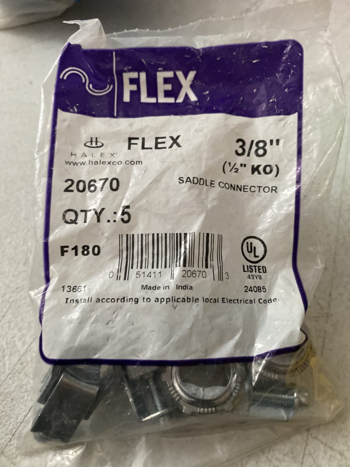 Halex FLEX 3/8" Saddle Connector - Pack of 4