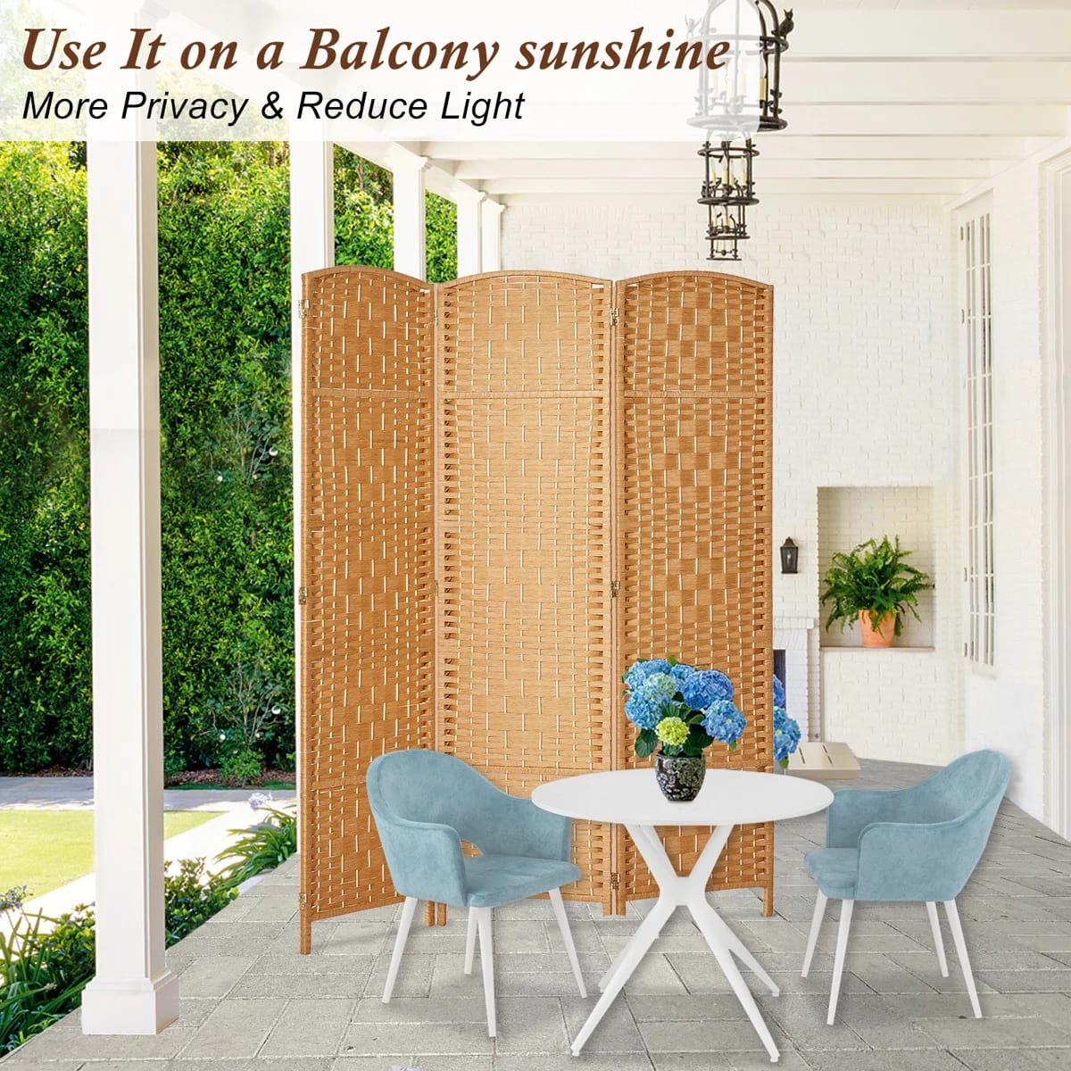 Elmina 6 Ft 3 panel Folding Room Divider Privacy Screen