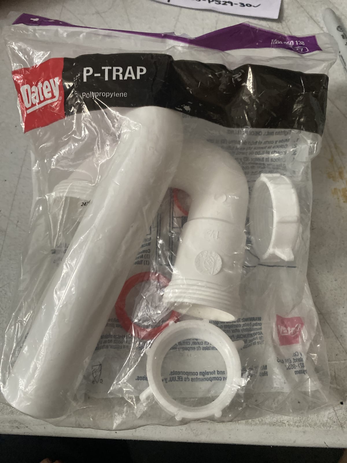 Oatey P-Trap Polypropylene Plumbing Fitting