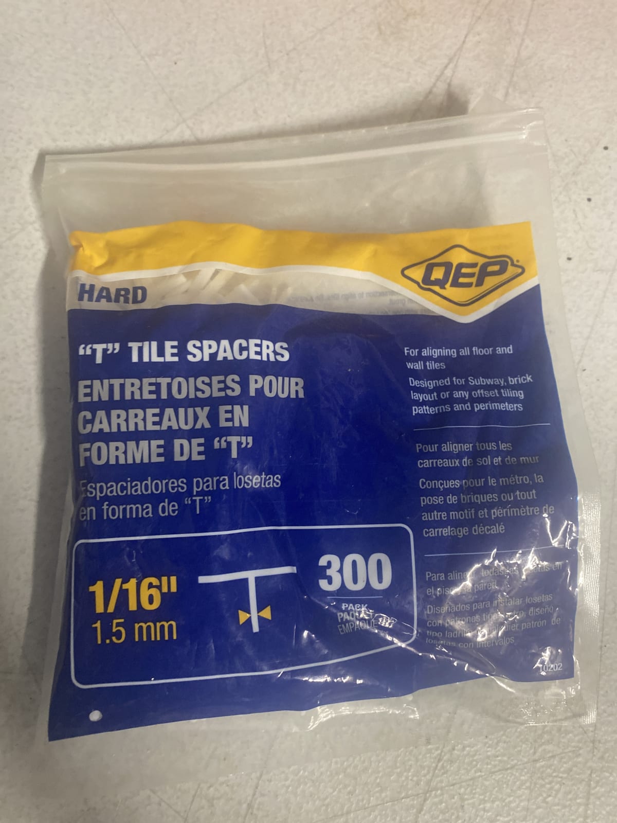 QEP 1/16" T Tile Spacers - 300 Pack