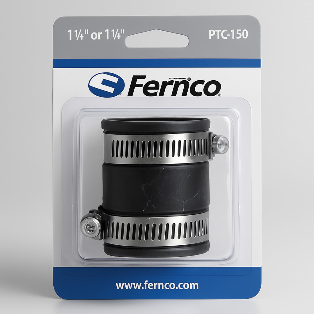 Fernco PTC-150 Flexible Coupling for 1-1/2" or 1-1/4" Pipes