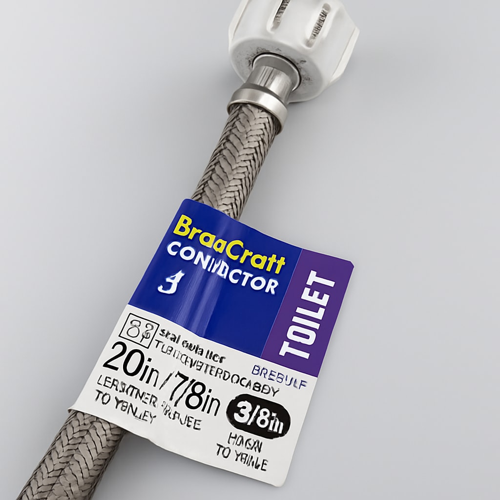 Brasstaf 20in Toilet Connector - 3/8in Compression Braid