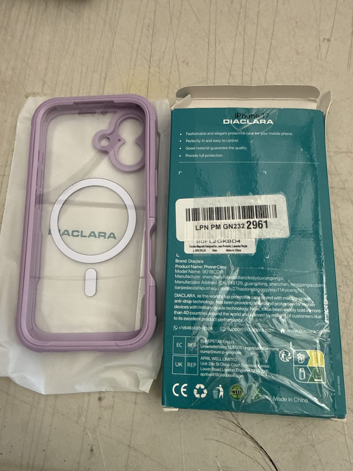Diaclara iPhone Phone Case - Stylish Purple Protective Cover