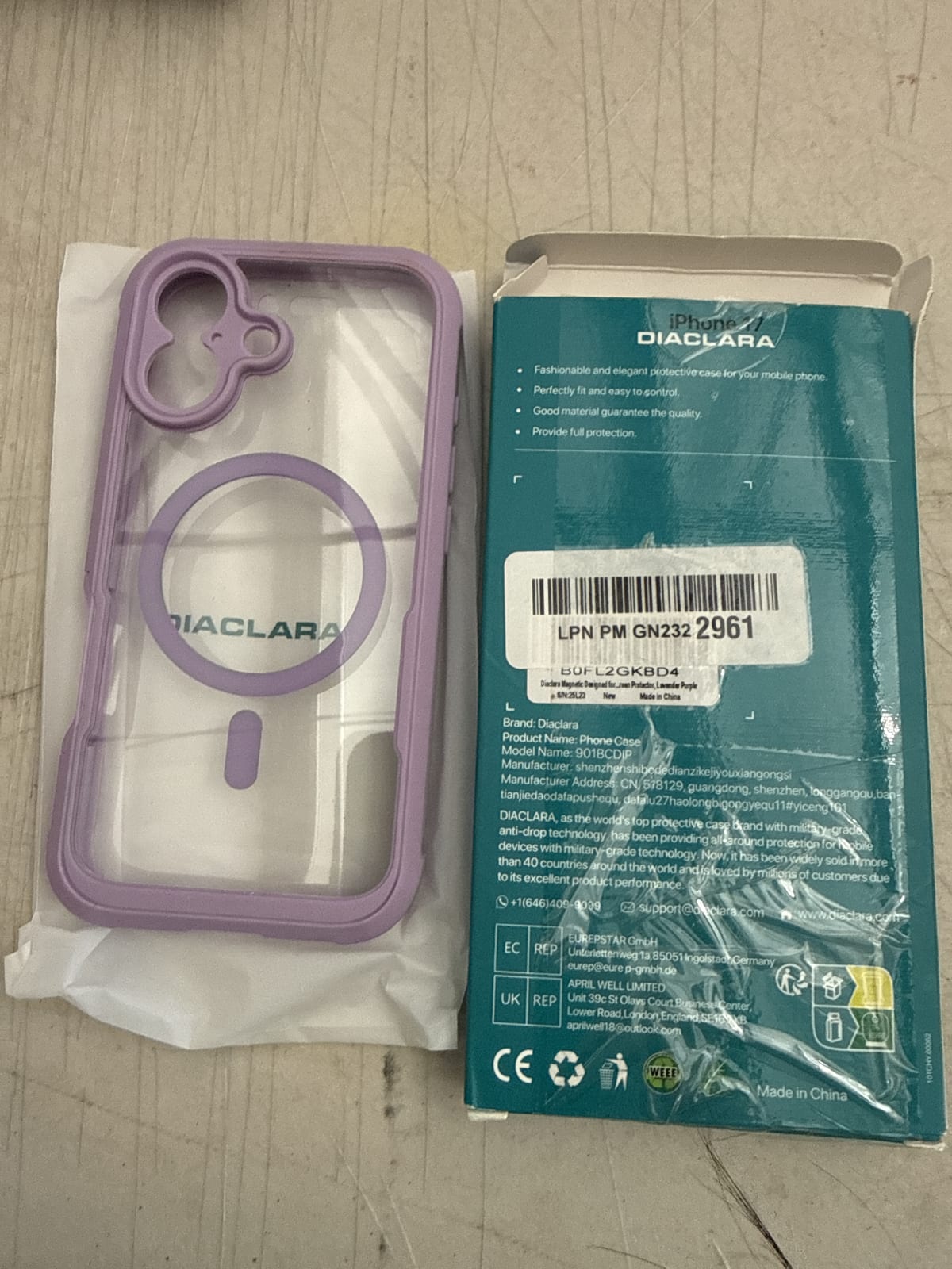 Diaclara iPhone Phone Case - Stylish Purple Protective Cover