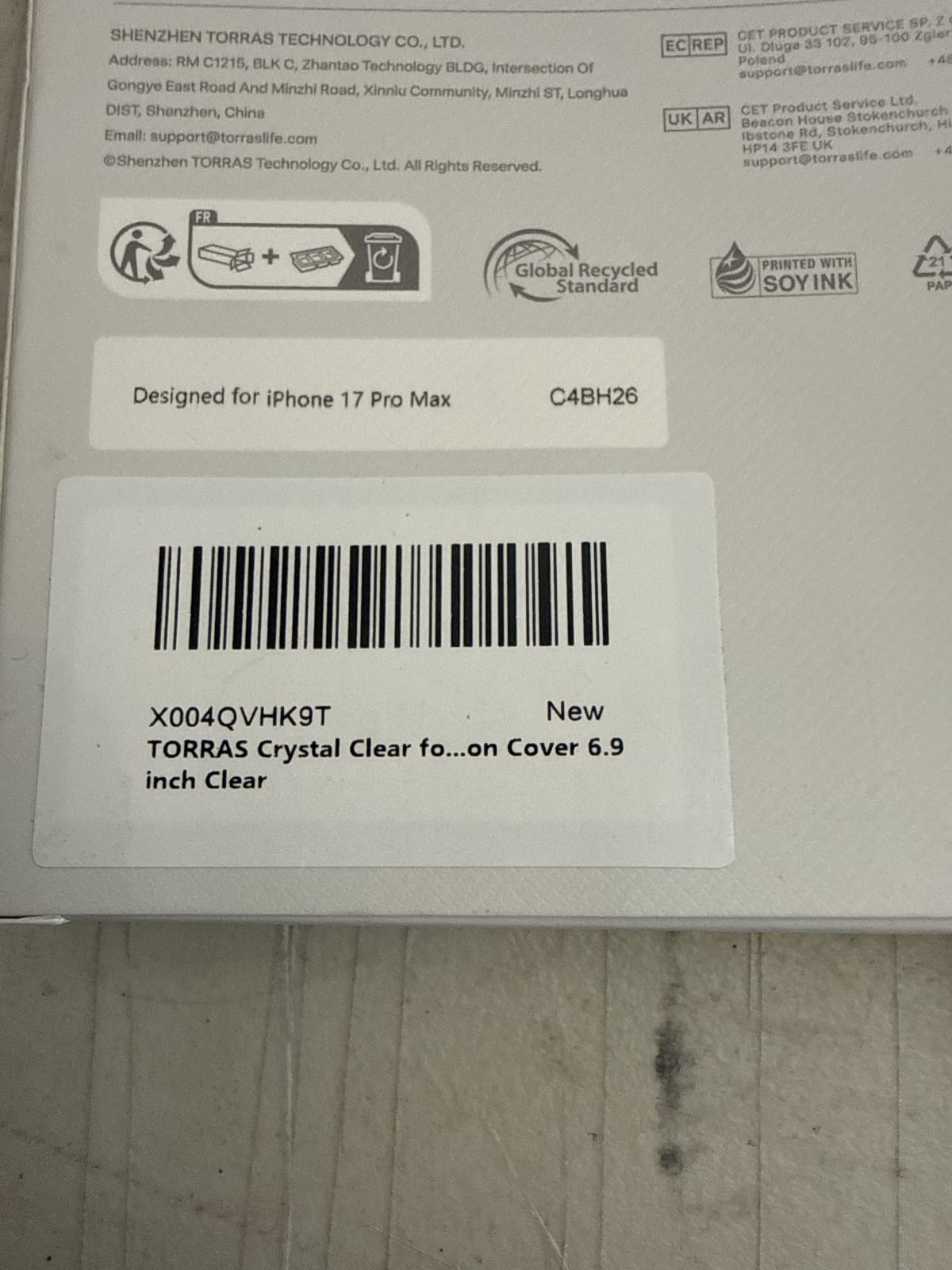 TORRAS Crystal Clear Case for iPhone 17 Pro Max
