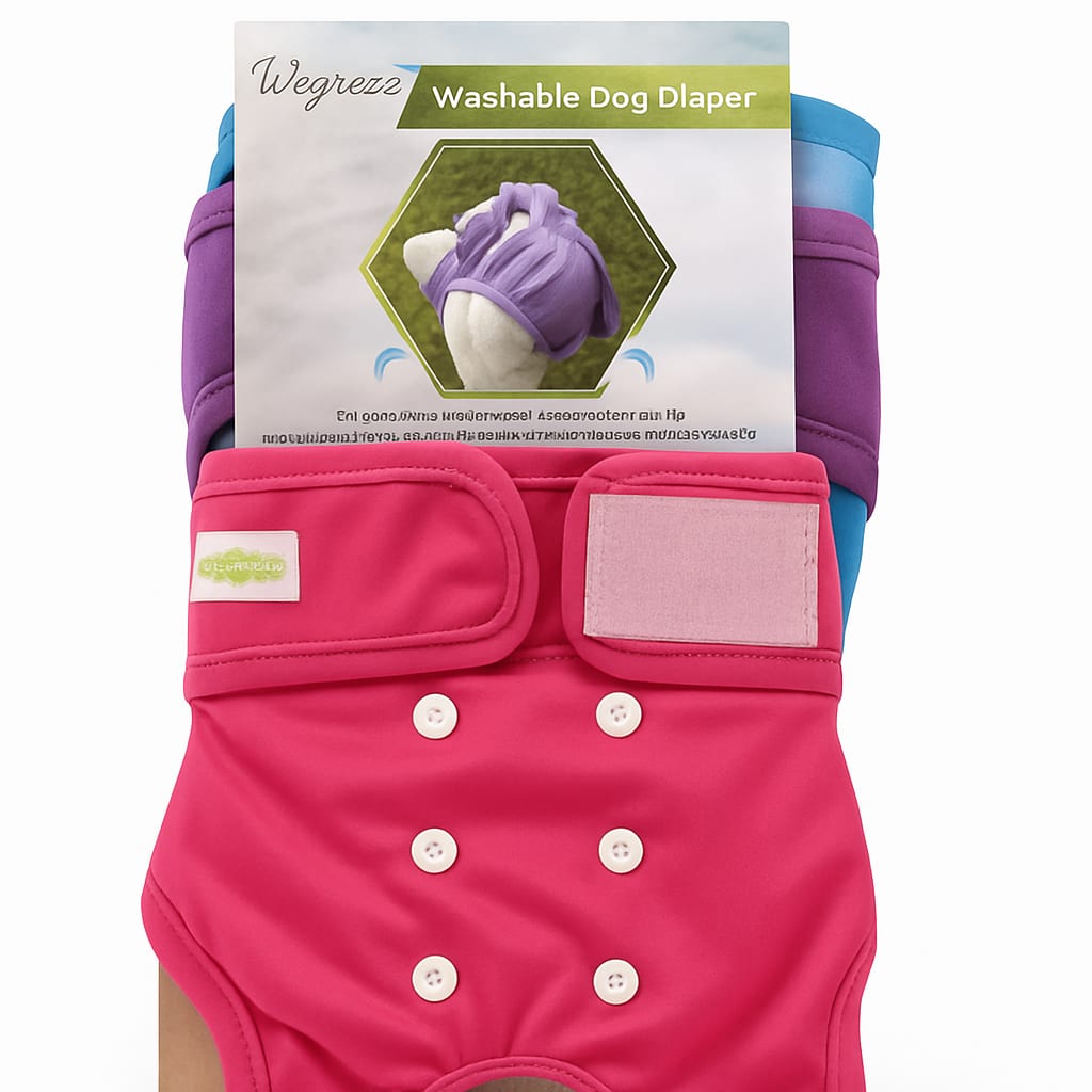 Wegreeco Washable Dog Diaper - Pink, Blue, and Purple Set