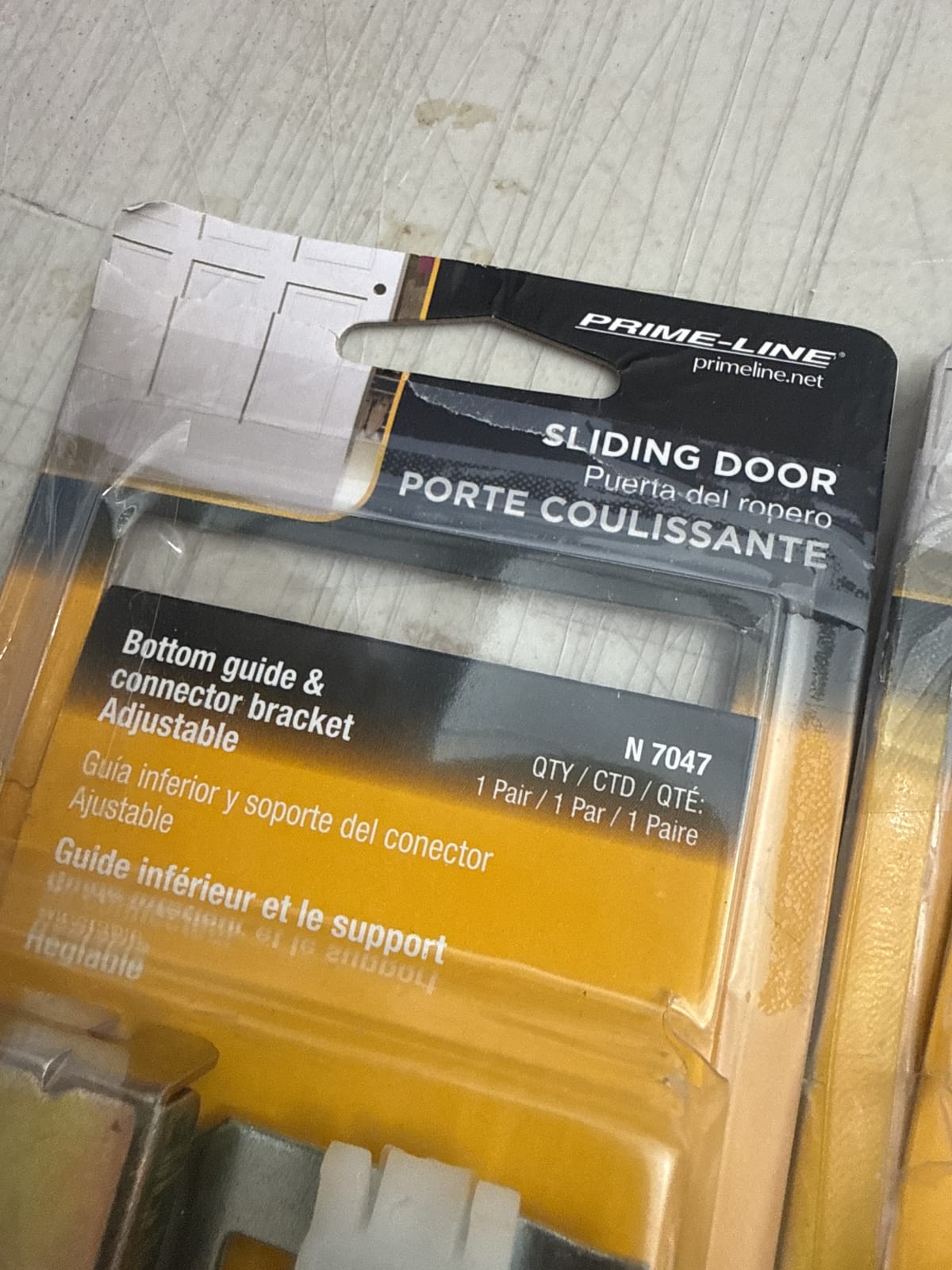 Prime-Line Sliding Door Bottom Guide & Connector Bracket Set