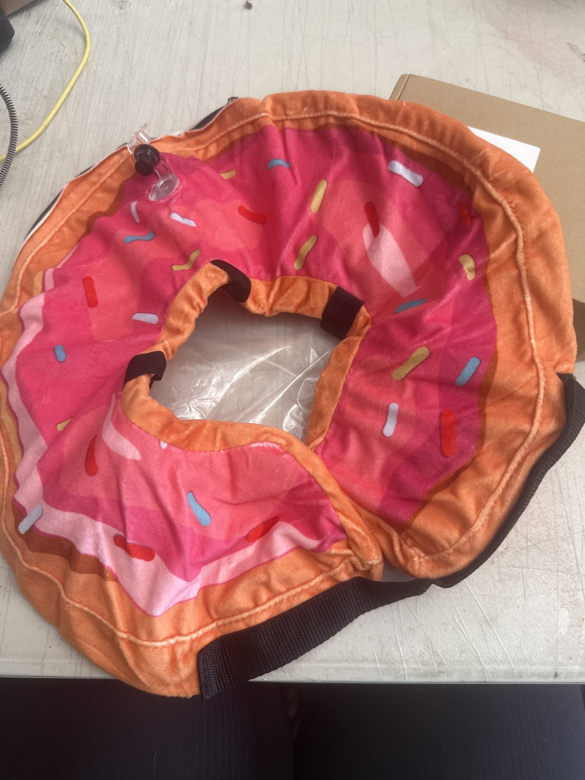 Grand Line Pet Recovery Collar - Large, Pink Donut Design