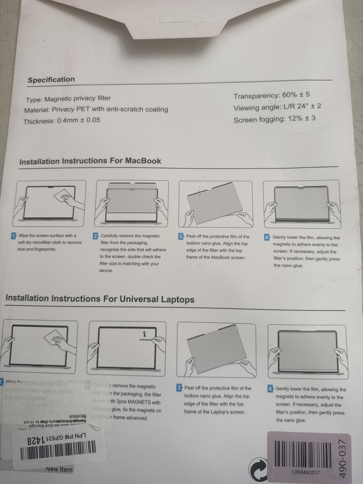 Magnetic Privacy Protective Film for Laptops