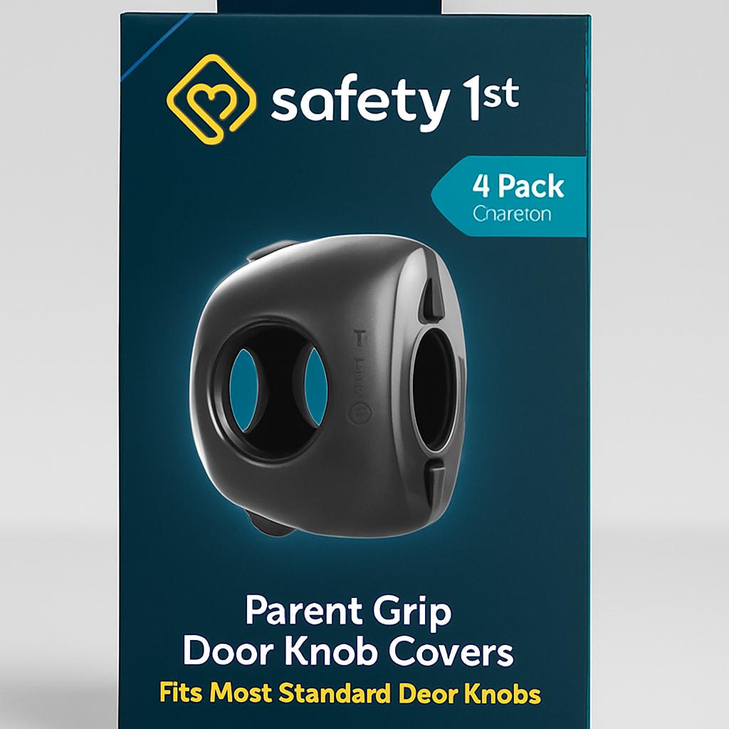 Safety 1st Parent Grip Door Knob Covers - 4 Pack Charcoal