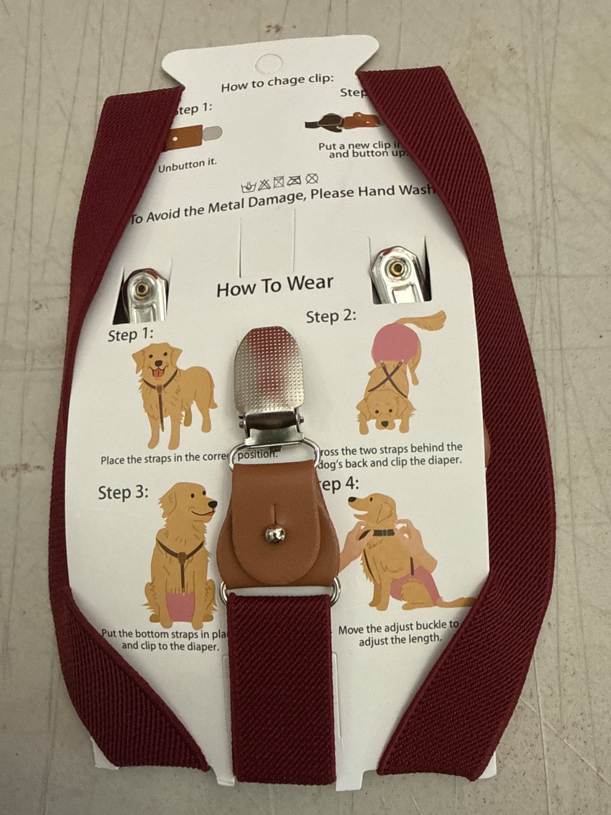 Pet Soft Dog Suspenders - Adjustable Diaper Support for Dogs