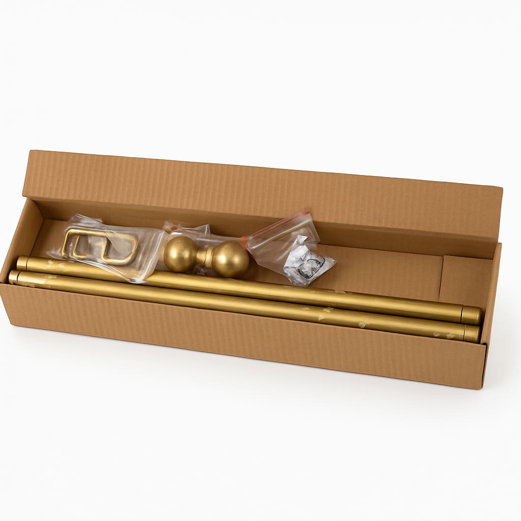 Brass Curtain Rod Set with Accessories