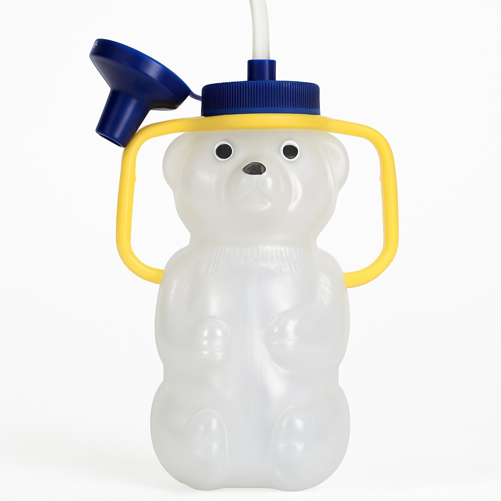 Cute Bear Shaped Squeeze Bottle with Yellow Cap