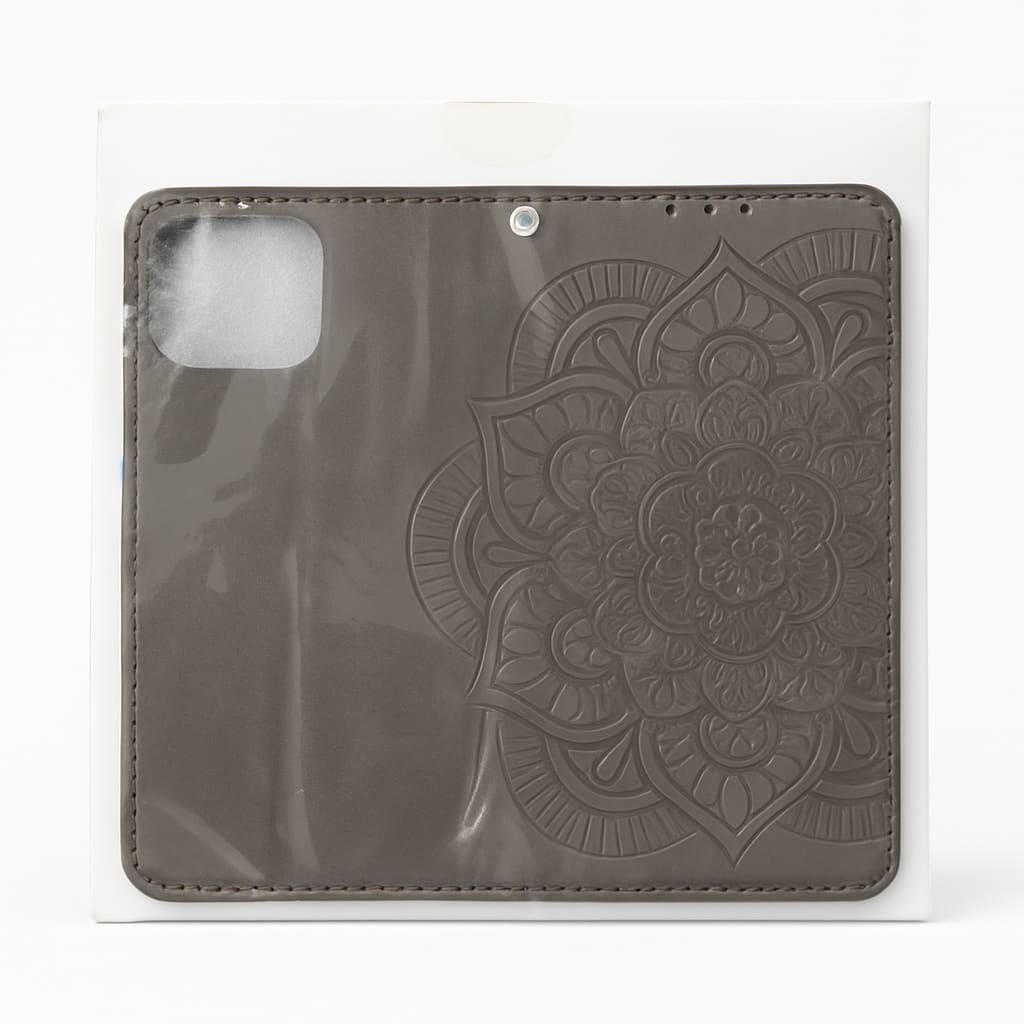 Stylish Gray Phone Case with Mandala Design