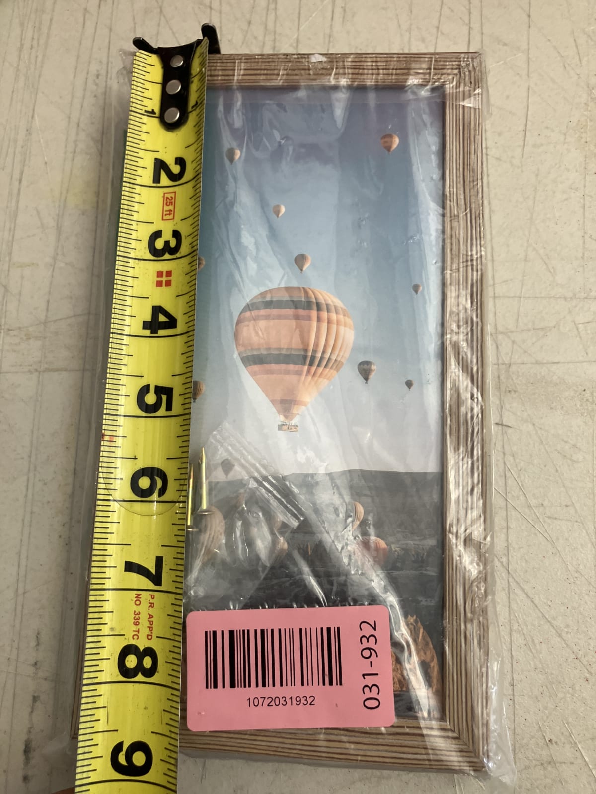 Framed Hot Air Balloon Picture - Decorative Wall Art