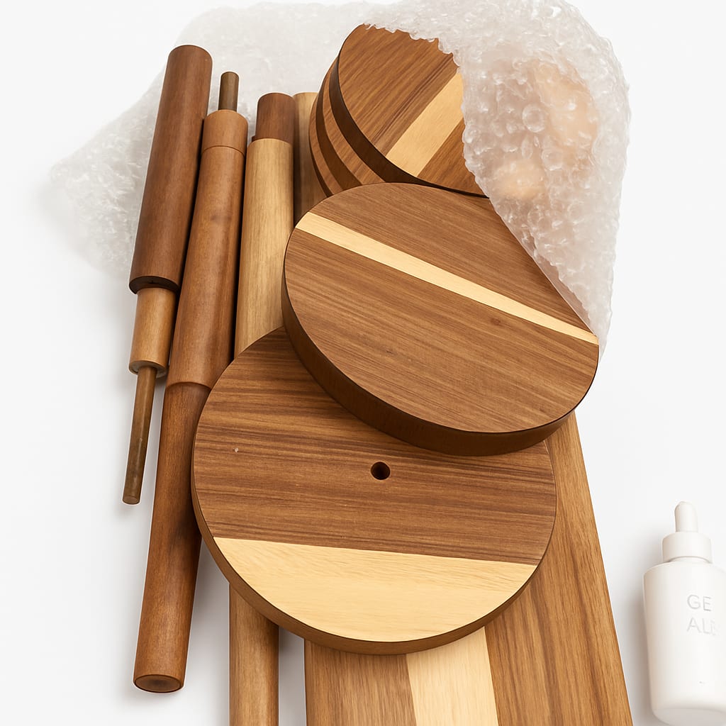 Wooden Craft Kit with Round and Rectangular Pieces