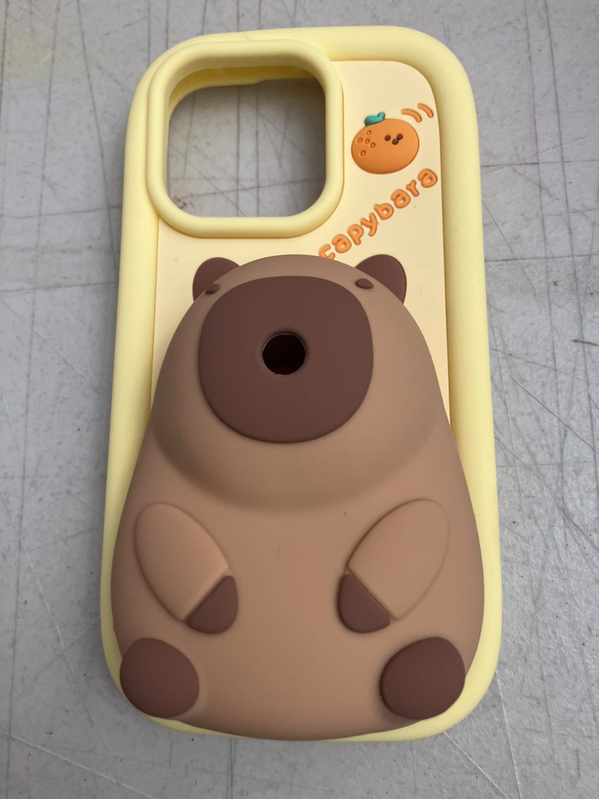 QoKcoahn Cute Capybara iPhone 16 Pro Case - Yellow & Brown