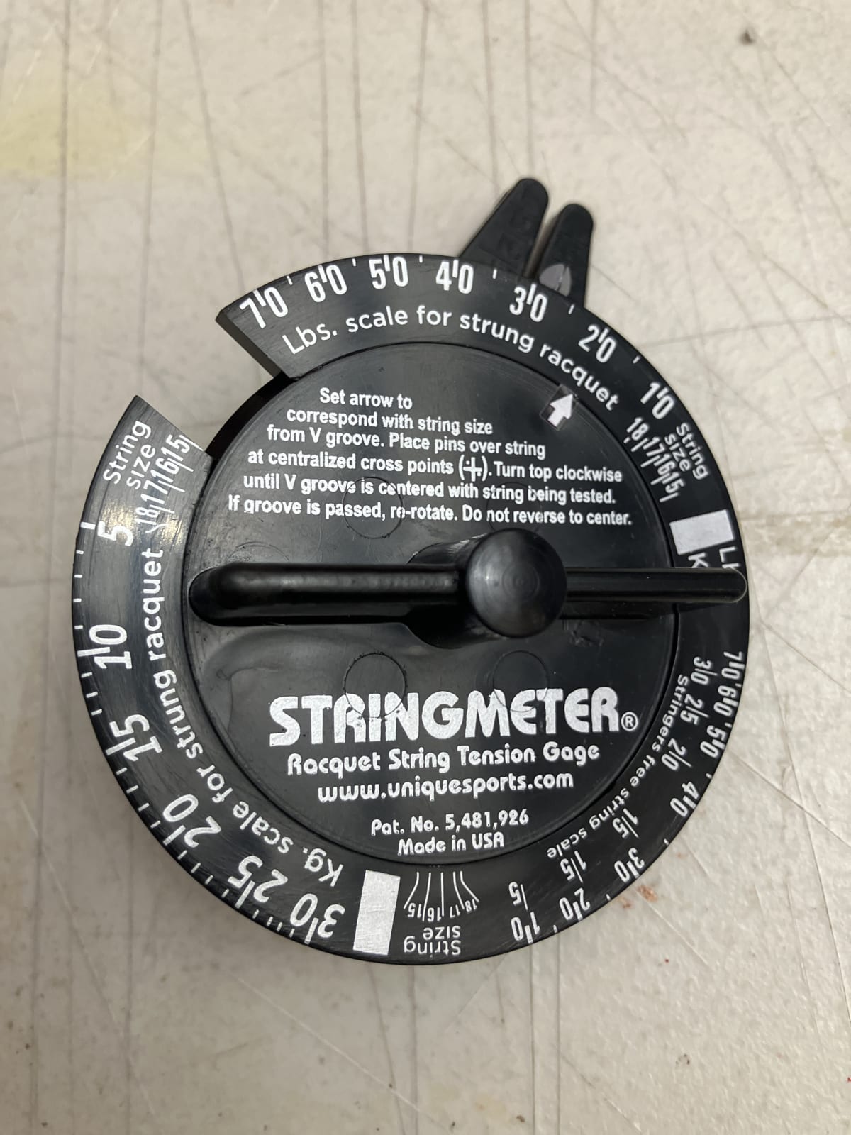 Unique Sports Stringmeter Racquet String Tension Gauge