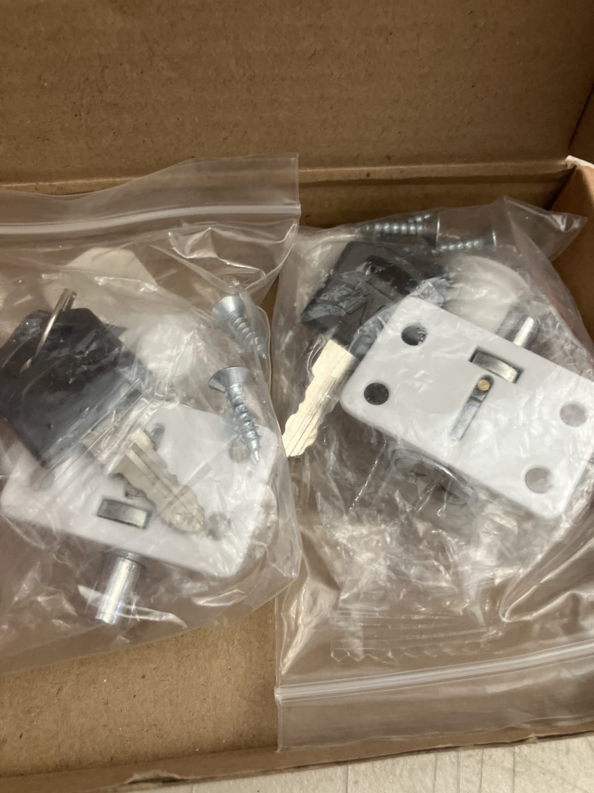 Sliding Door Window Lock Set - 2 Pieces, White