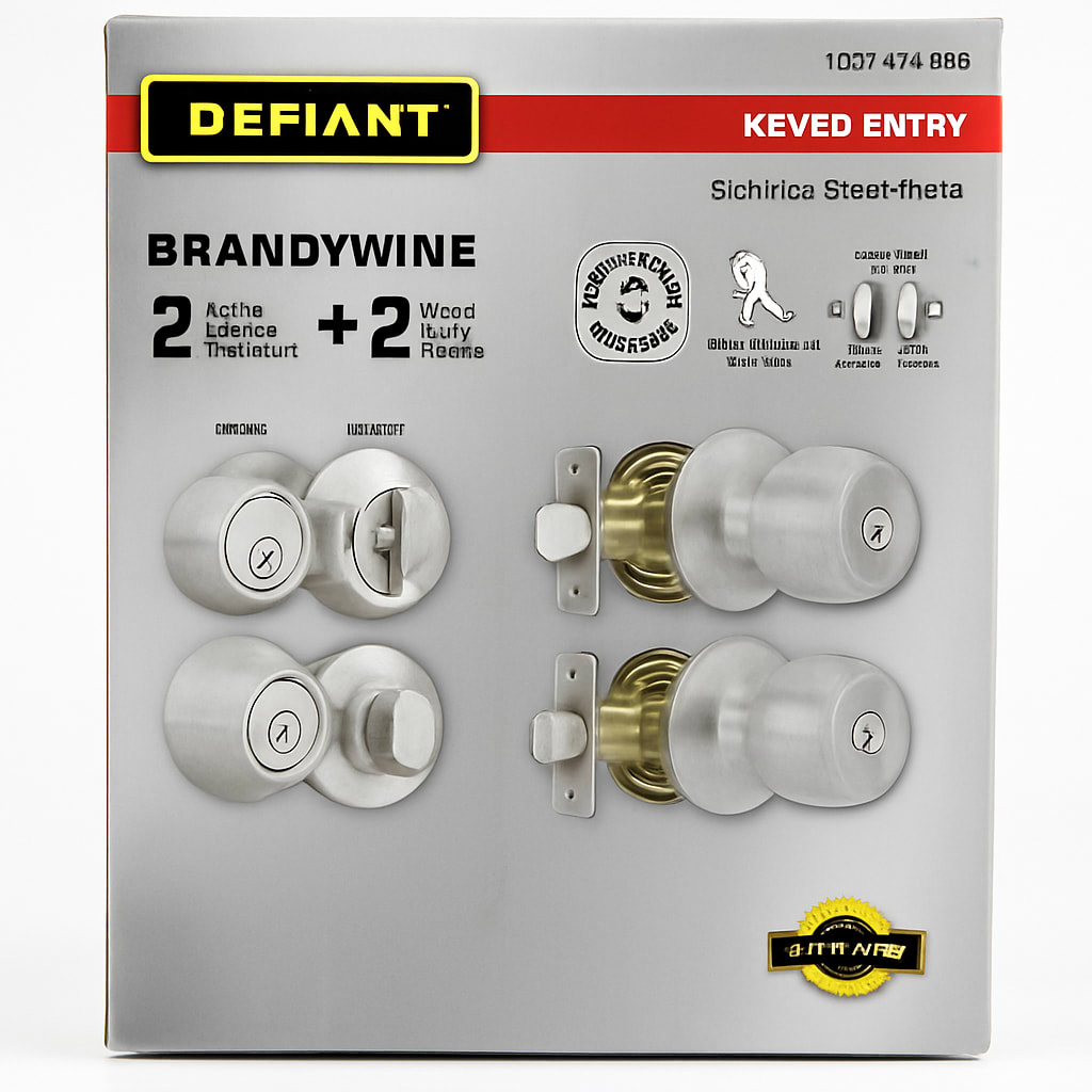 Defiant Brandywine Keyed Entry Lock Set - Stainless Steel Finish