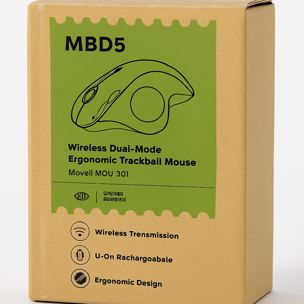 MBD5 Wireless Dual-Mode Ergonomic Trackball Mouse