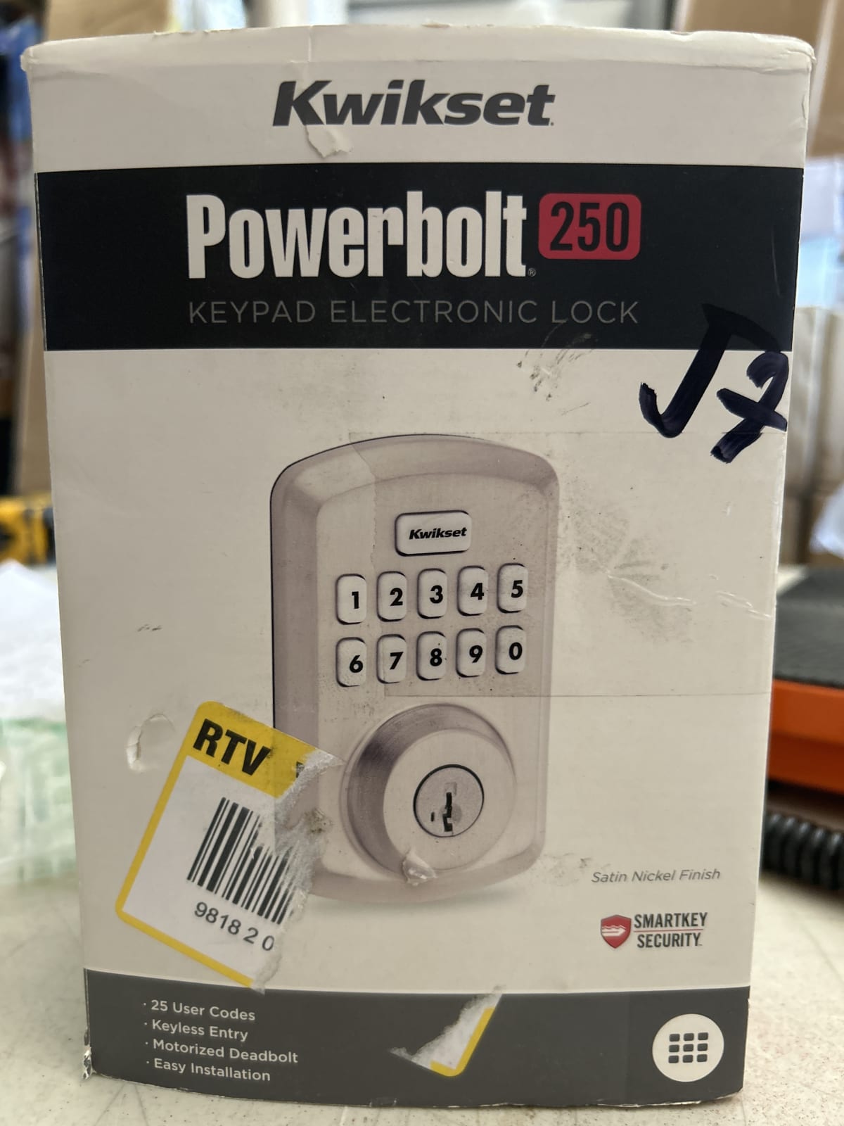 Kwikset Powerbolt 250 Keypad Electronic Lock - Satin Nickel Finish