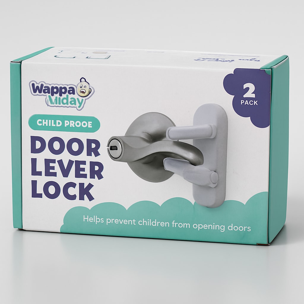 Wappa Baby Child Proof Door Lever Lock - 2 Pack