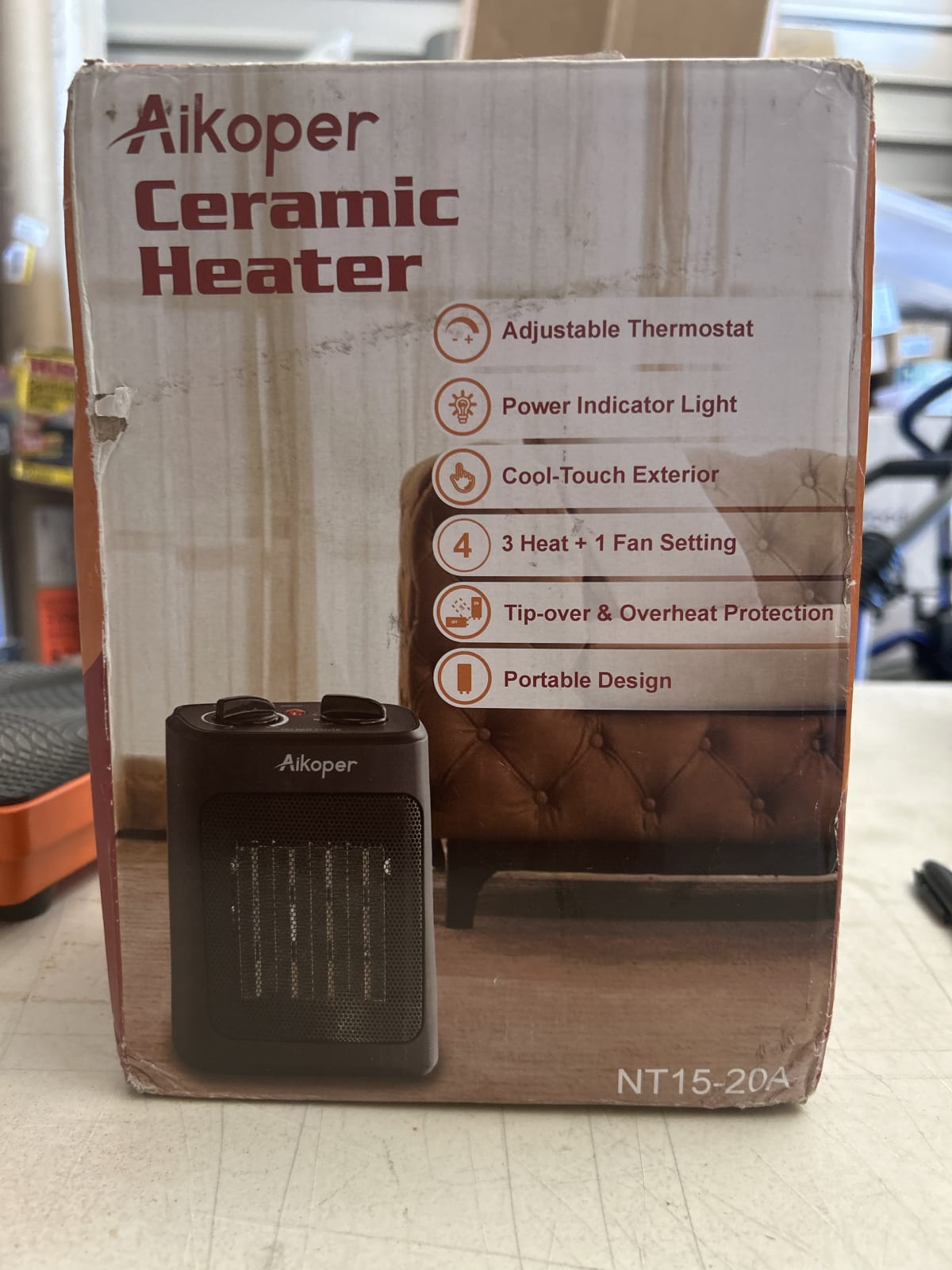 Aikoper Ceramic Heater with Adjustable Thermostat and 4 Heat Settings