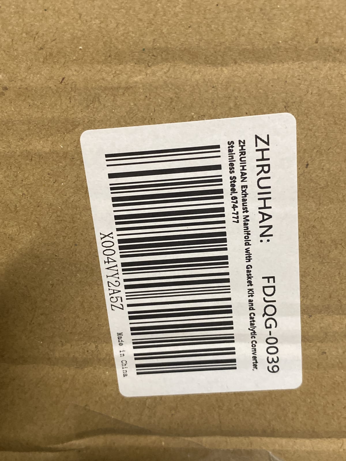 ZHRUIHAN Stainless Steel Exhaust Manifold with Gasket Kit and Catalytic Converter 