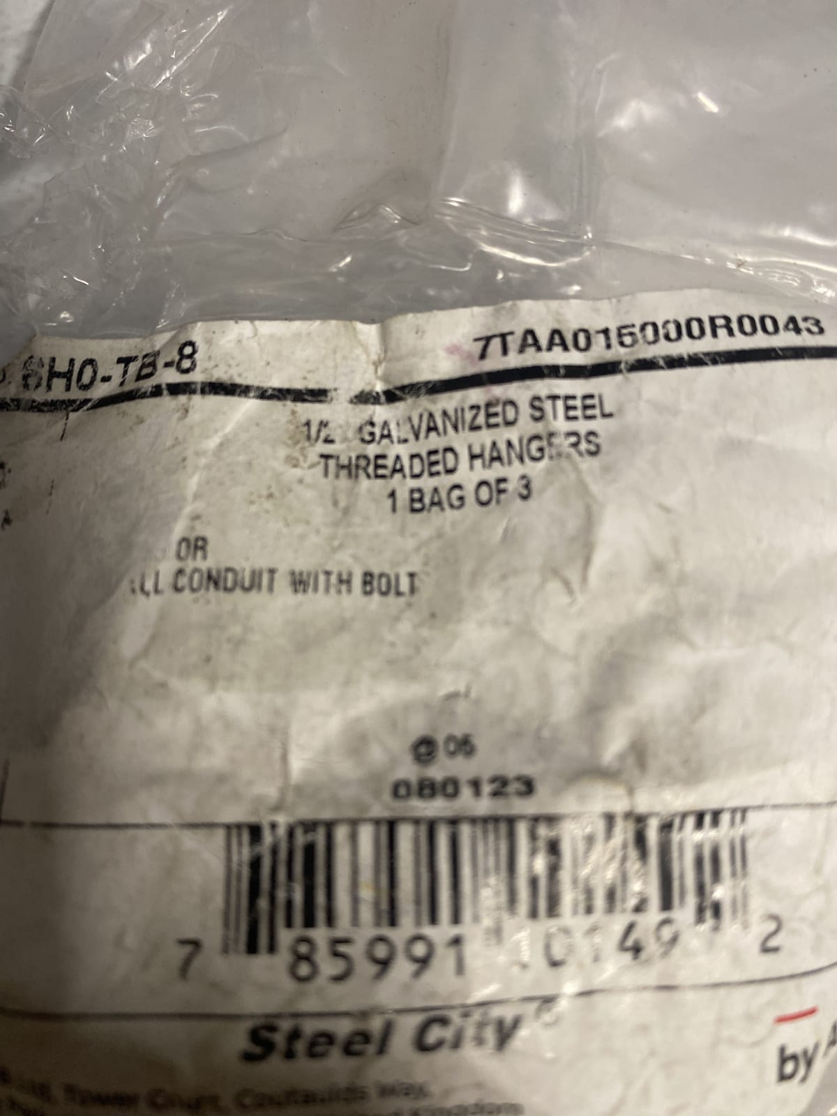 Steel City 1/2" Galvanized Steel Threaded Hangers - Bag of 3