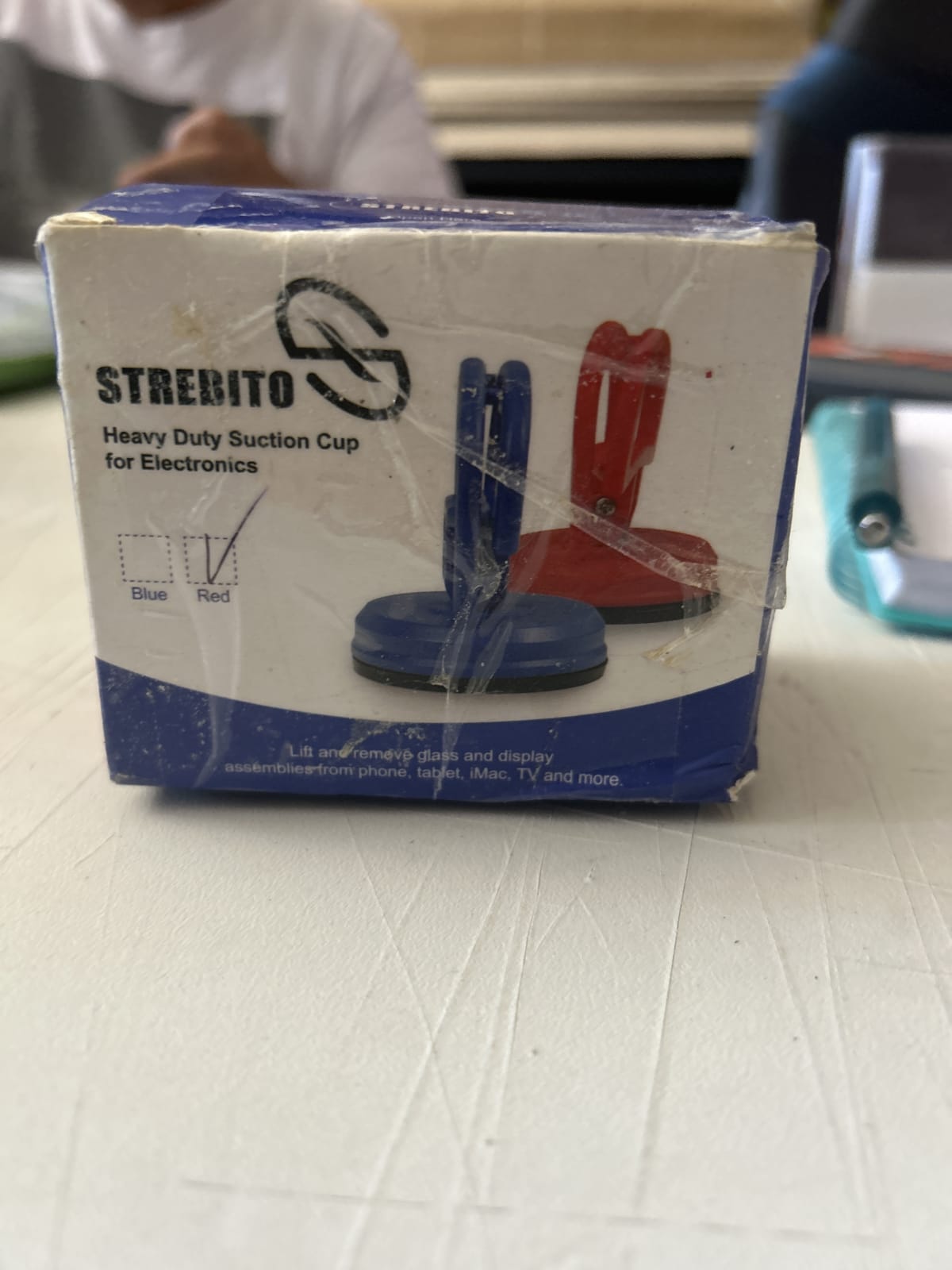 Strebito Heavy Duty Suction Cup for Electronics - Blue & Red