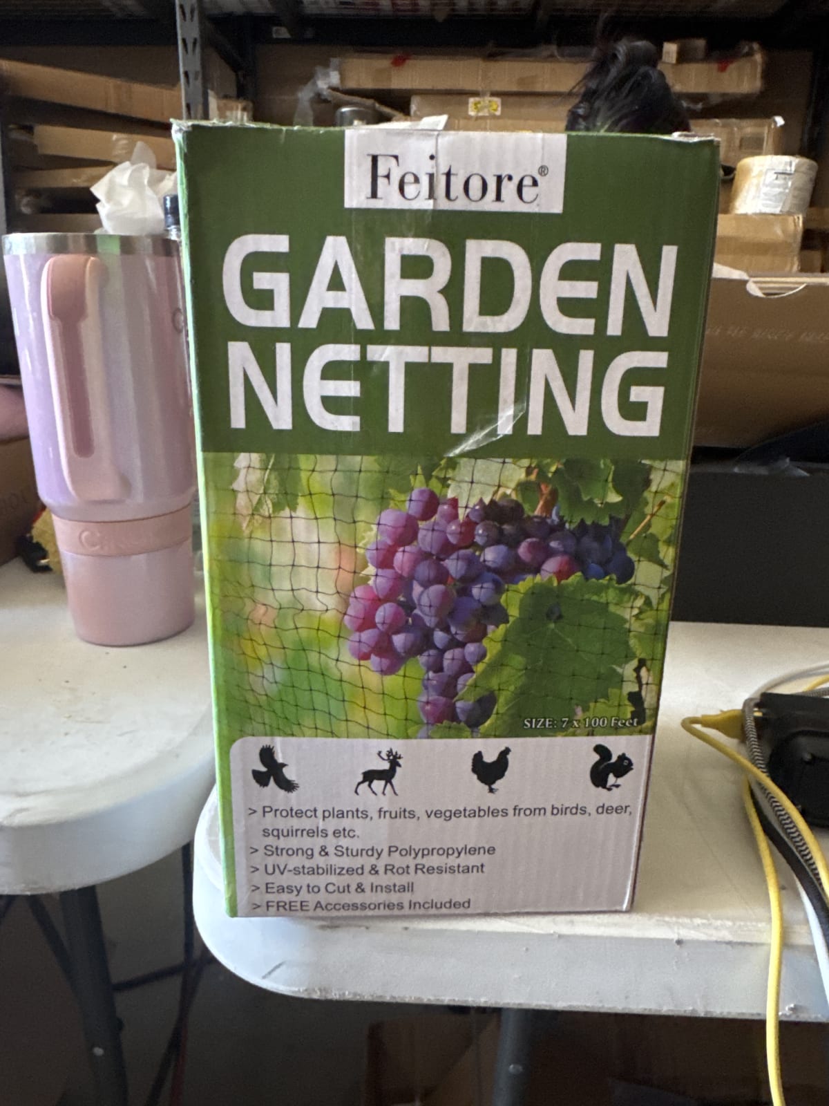Feitore Garden Netting - 7 x 100 Feet for Plant Protection