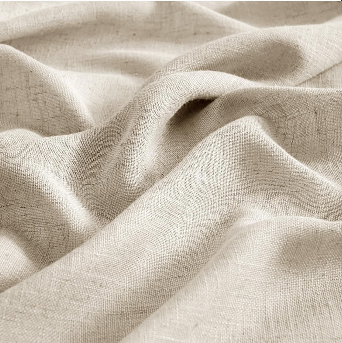 MIULEE Beige Linen Curtains 84 Inch Length 2 Panels for Bedroom Living Room, Soft Linen Textured Window Drapes Semi Sheer Light Filtering Ba