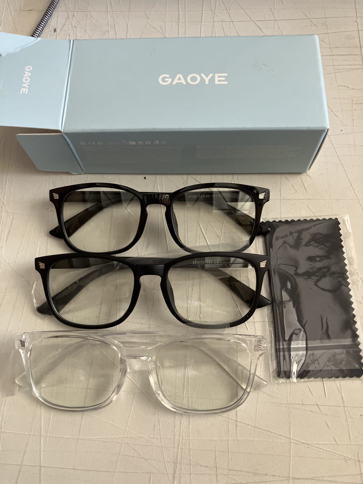 GAOYE 3-Pack Blue Light Blocking Glasses - Black & Transparent