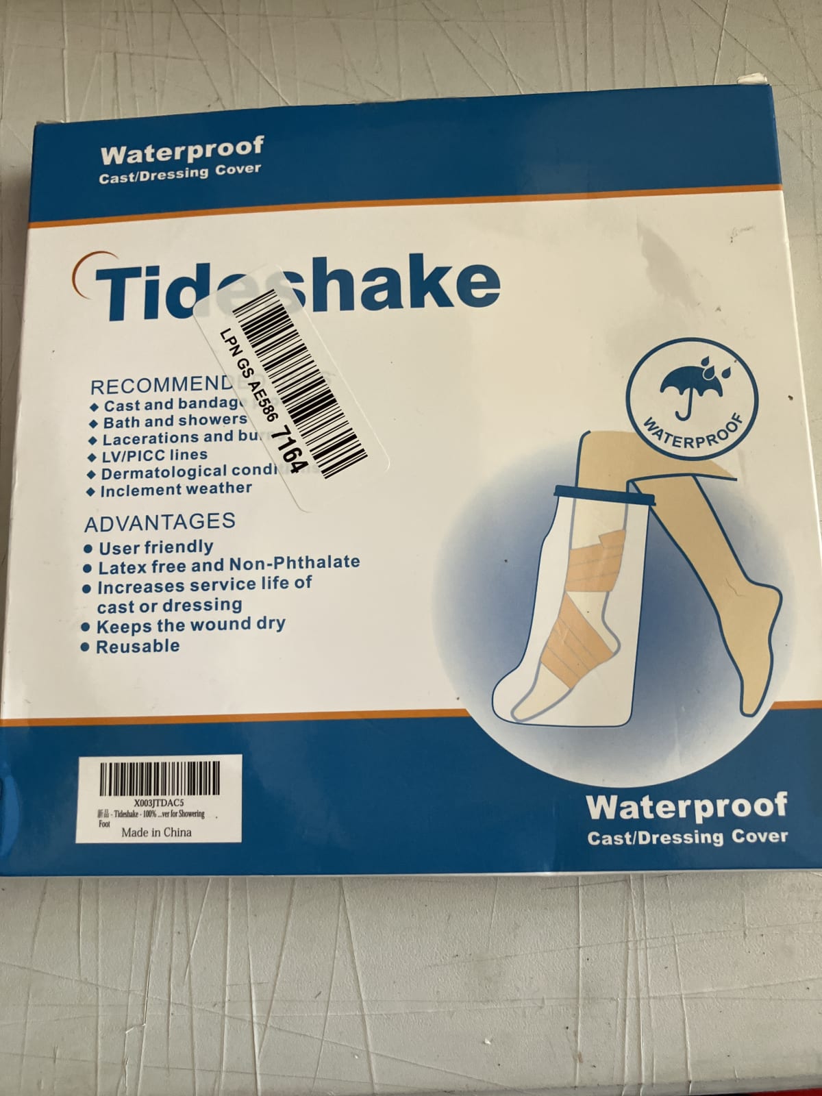 Tideshake Waterproof Cast/Dressing Cover for Arm and Leg