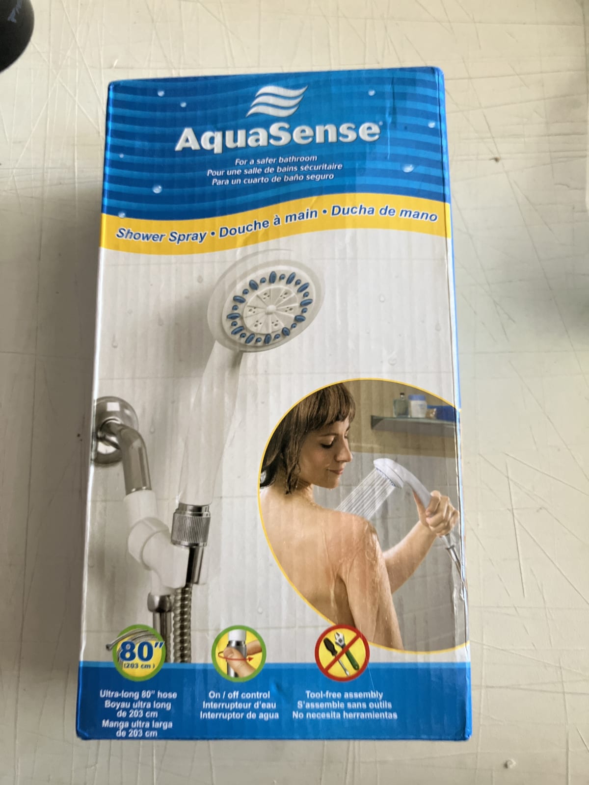 AquaSense Shower Spray with 80-Inch Hose - Easy to Install