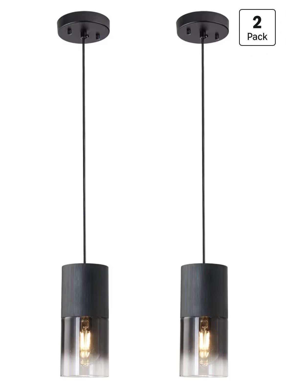 LINSEEDS Black Pendant Light - 2 Pack