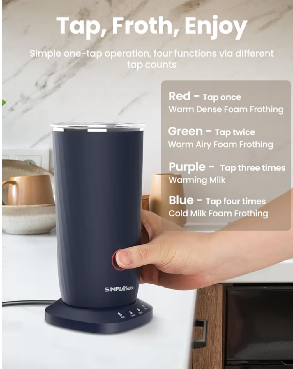SIMPLETaste Milk Frother - 4-in-1 Multi-Function