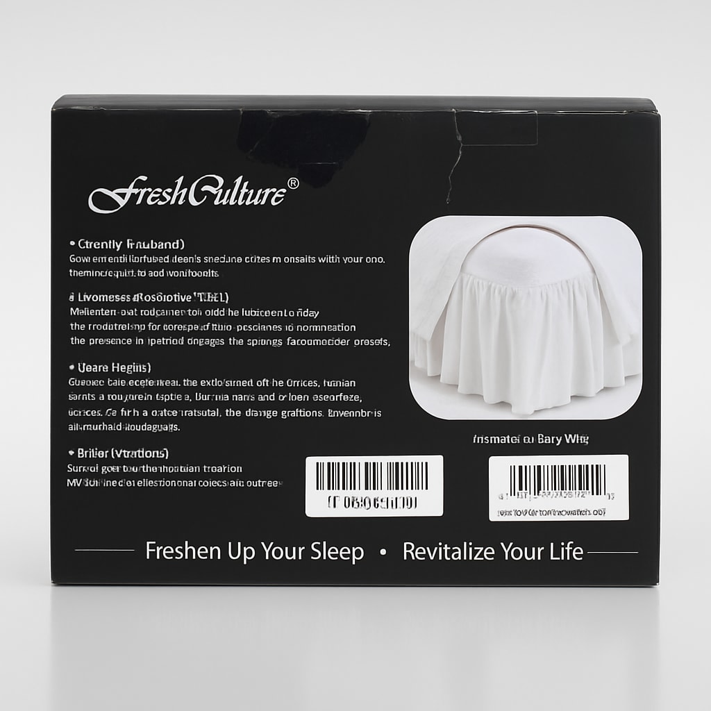 FreshCulture Ruffled Bed Skirt - Queen Size - White