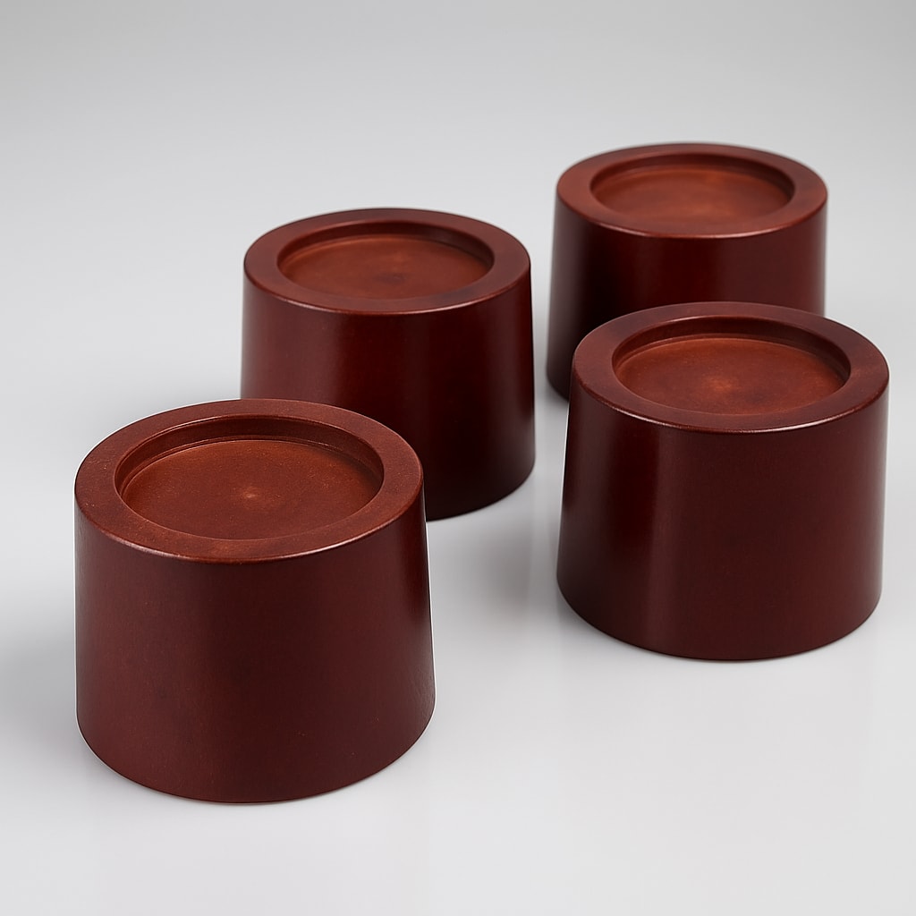KOIKEY Solid Wood Furniture Bed Risers – Set of 4, Walnut