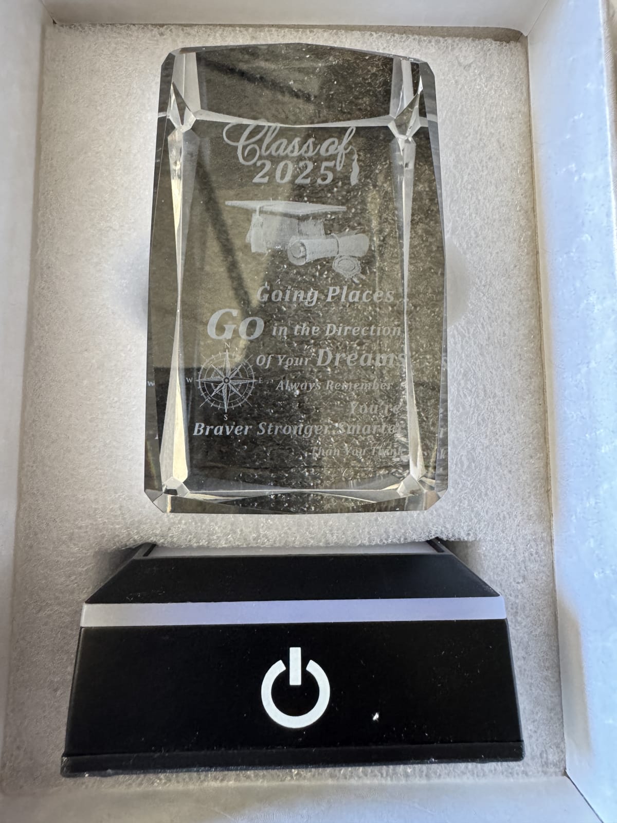 Class of 2025 Graduation Crystal Award Plaque