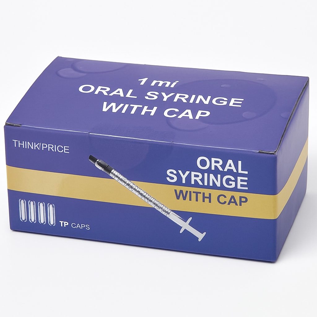 ThinkPrice 1ml Oral Syringe with Cap - 50 Pack