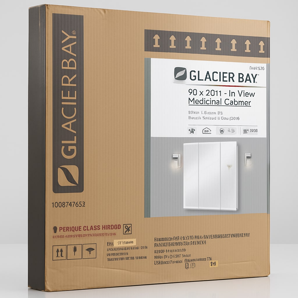 Glacier Bay 30 x 30 in Tri-View Medicine Cabinet - Surface Mount
