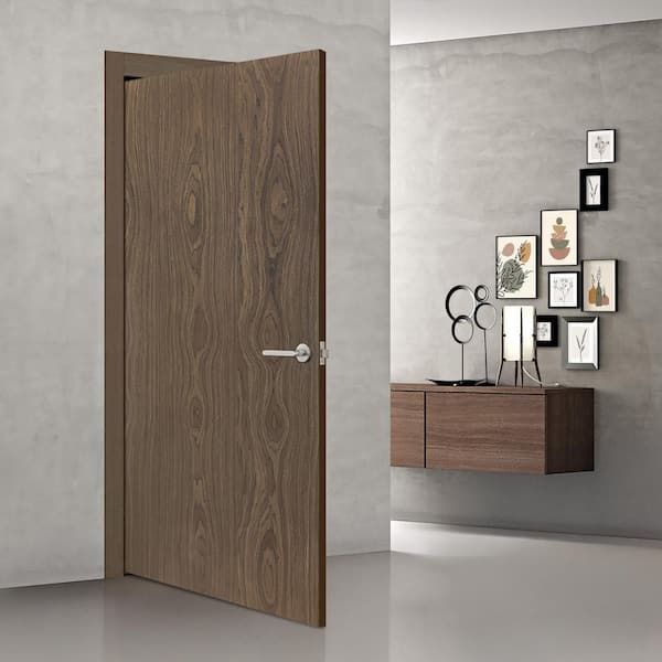 28 in. x 84 in. Walnut Texture Flush Hollow Core Veneer Composite Interior Door Slab