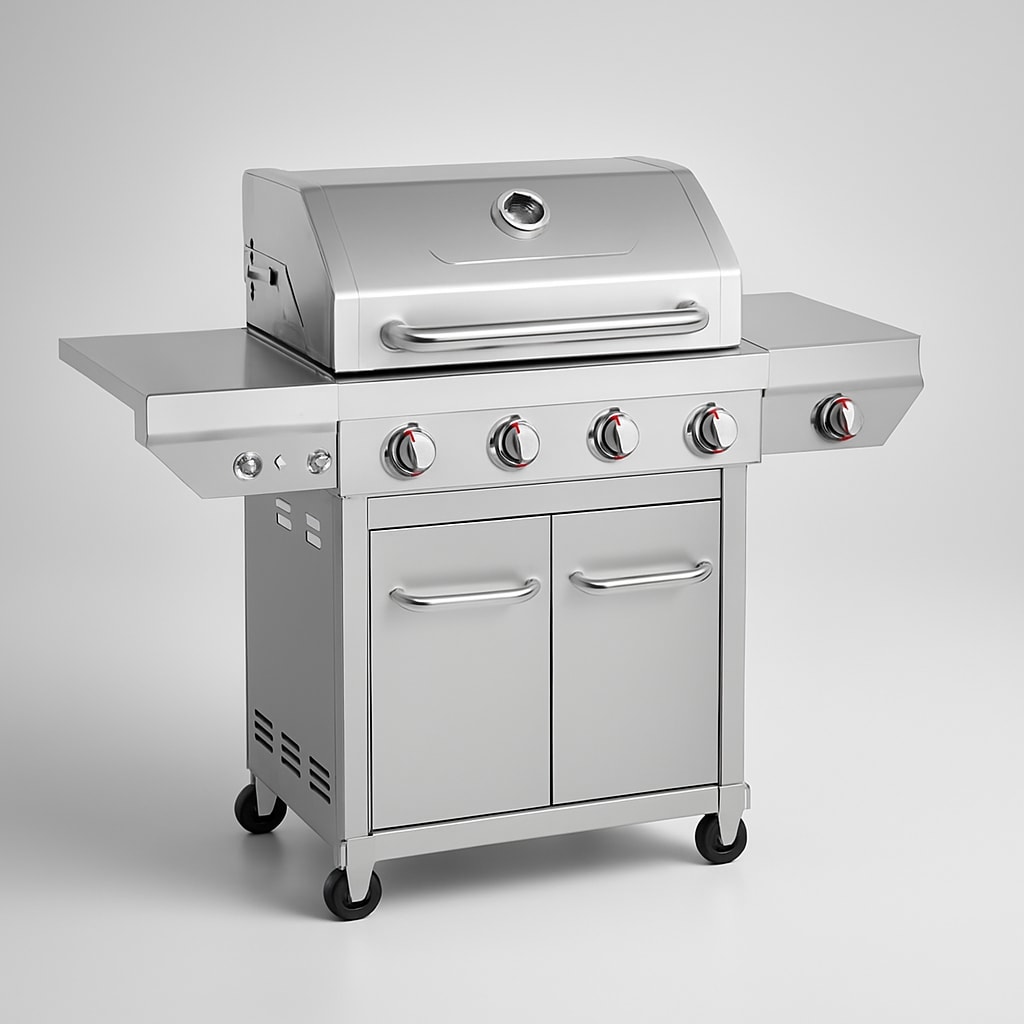 Nexgrill 4 Burner Stainless Steel Propane Gas Grill with Side Burner