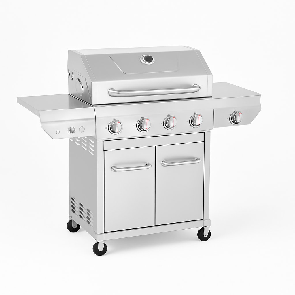 Nexgrill 4 Burner Stainless Steel Propane Gas Grill with Side Burner