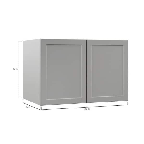 Designer Series Melvern 36 in. W x 24 in. D x 24 in. H Assembled Shaker Deep Wall Bridge Kitchen Cabinet in Heron Gray