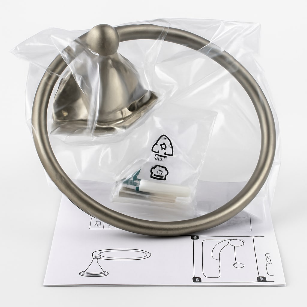 Moen Brushed Nickel Towel Ring - Modern Design