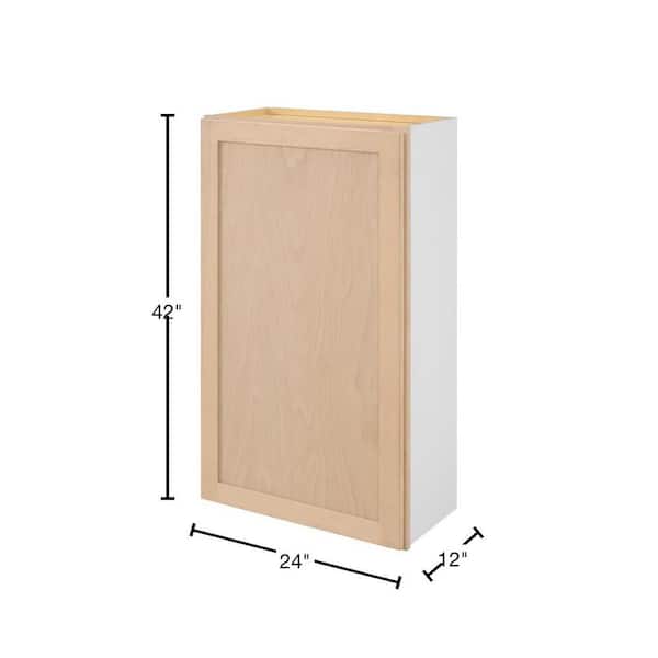24 in. W x 12 in. D x 42 in. H Ready to Assemble Wall Kitchen Cabinet in Unfinished with CLICKREADY Technology